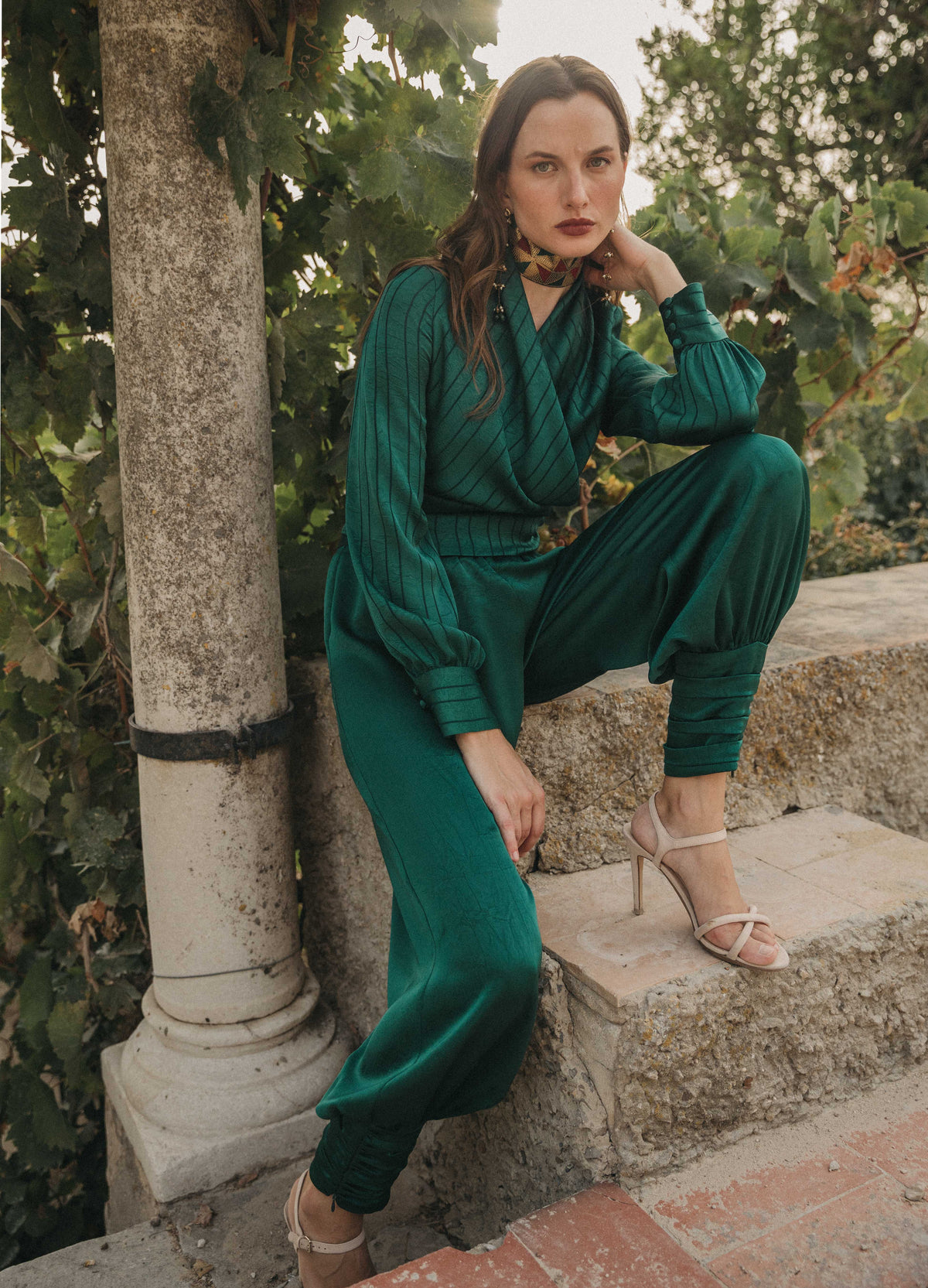 Conjunto de blusa Echo y pantalón Harlem Verde
