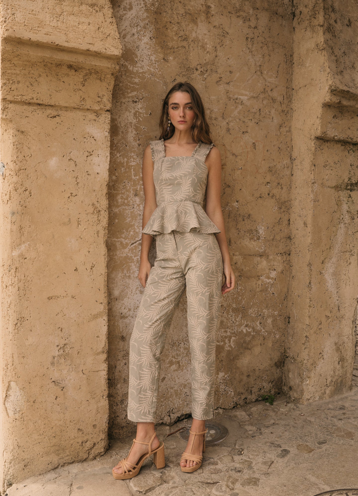 Conjunto de top y pantalón bordado Nidia-Lott