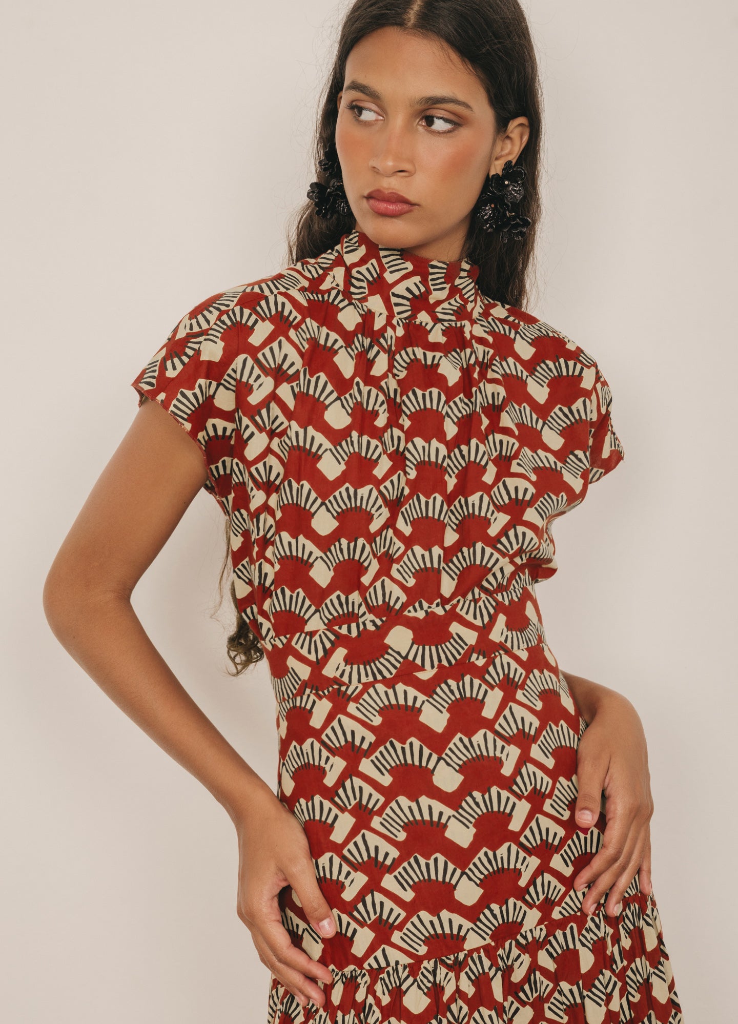 Conjunto de top y falda terracota Odalis-Kenia