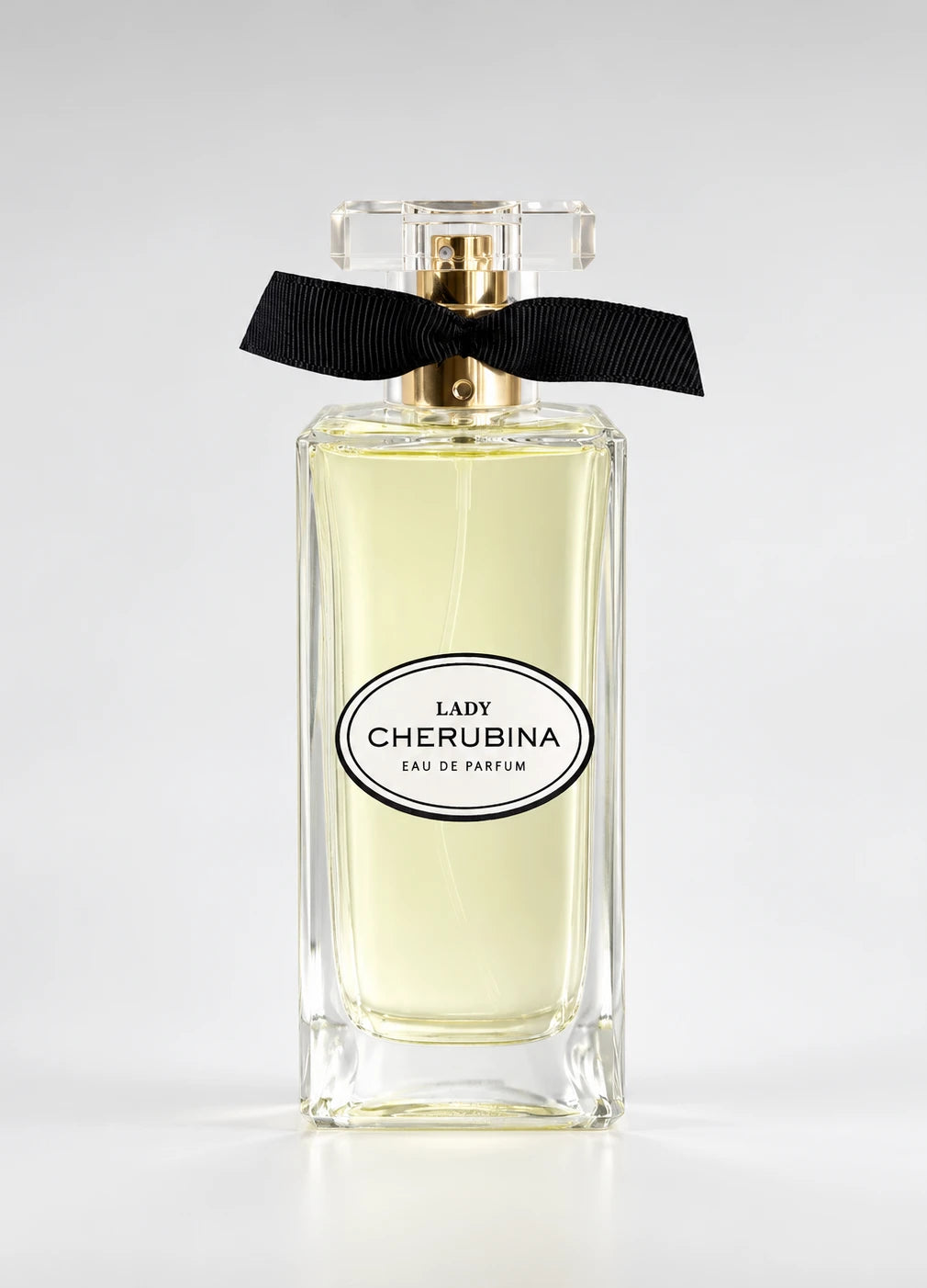 Lady Cherubina Eau de Parfum 100 ml, frasco de cristal con lazo negro