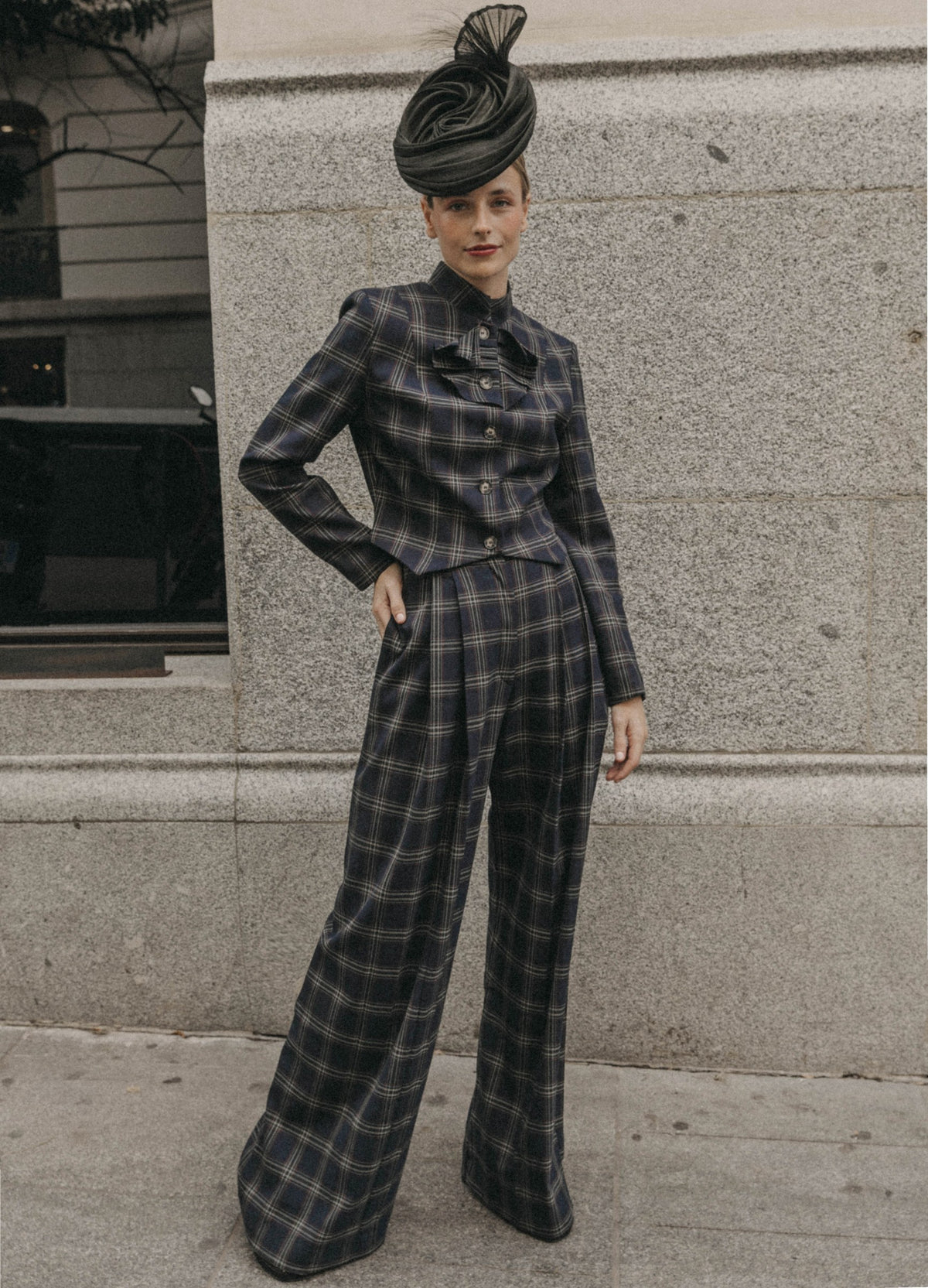 Traje de chaqueta Derbye Philipp marino de cuadros | Cherubina
