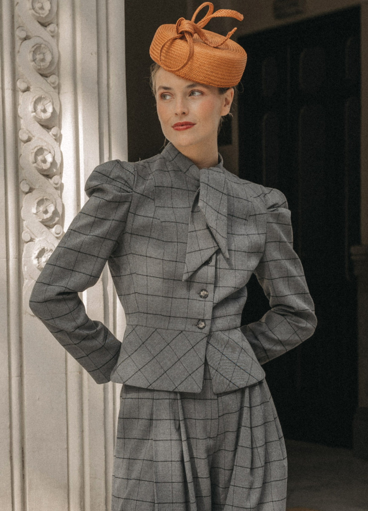 Traje de chaqueta Vionnet Philipp gris de cuadros | Cherubina