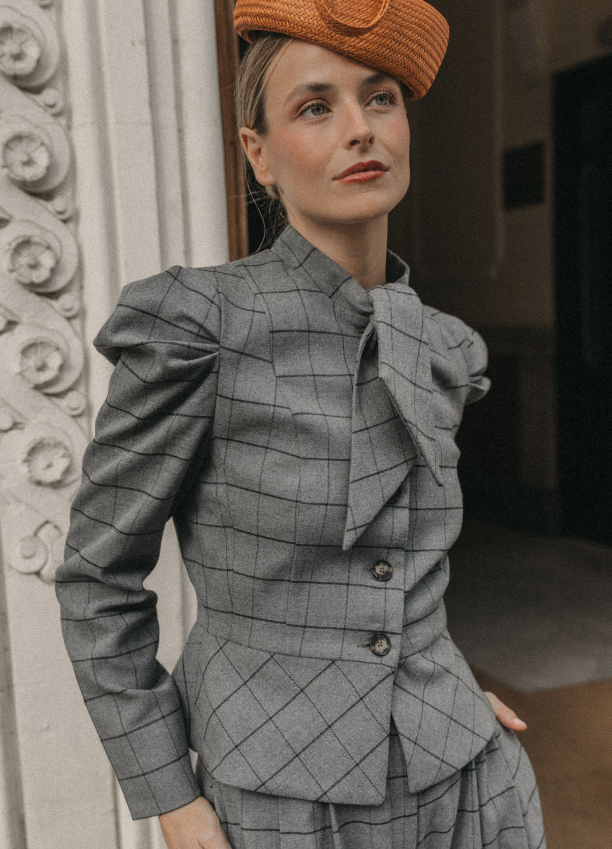 Traje de chaqueta Vionnet Philipp gris de cuadros | Cherubina