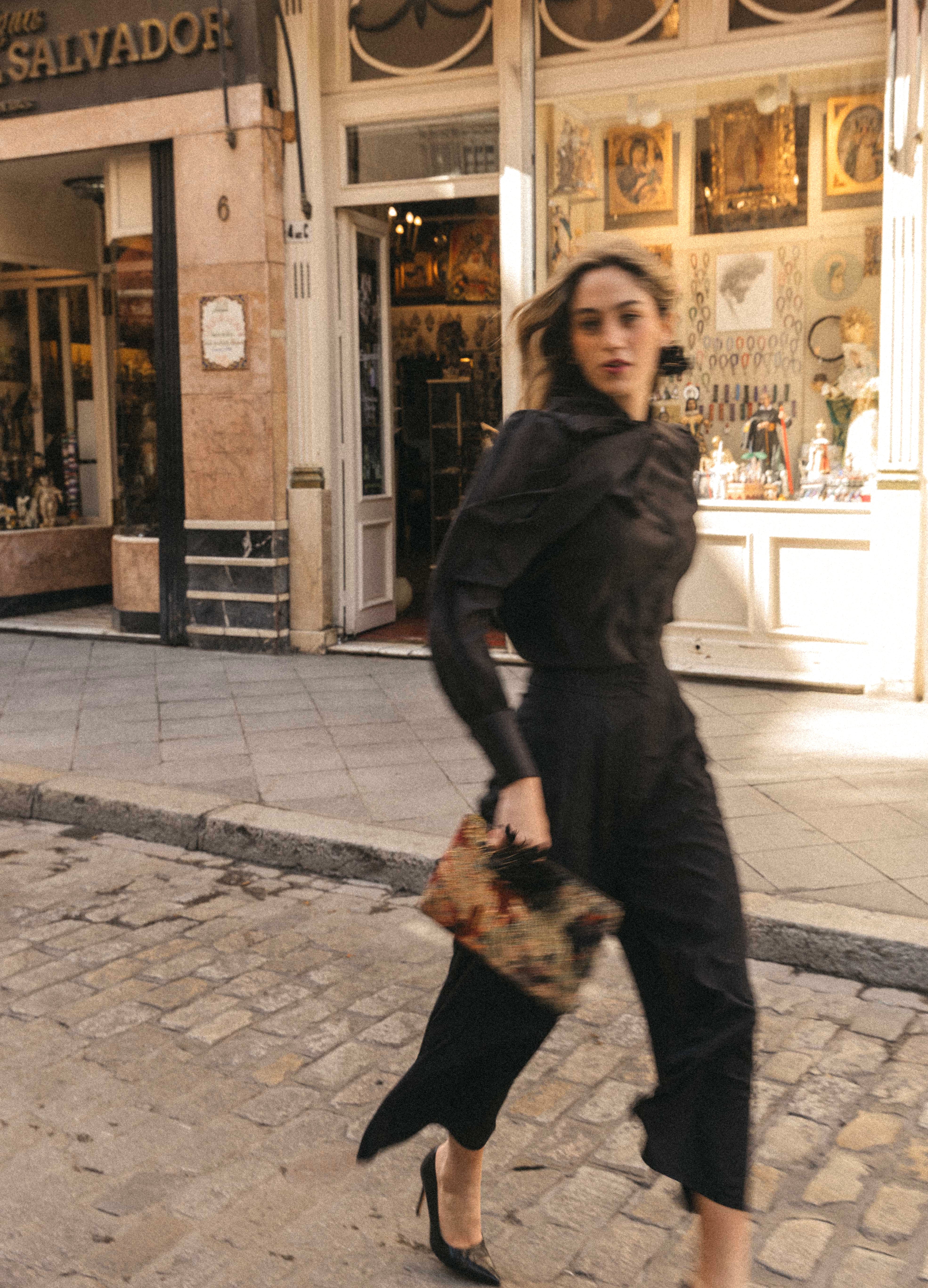 Tiana-Riley black blouse and pants set