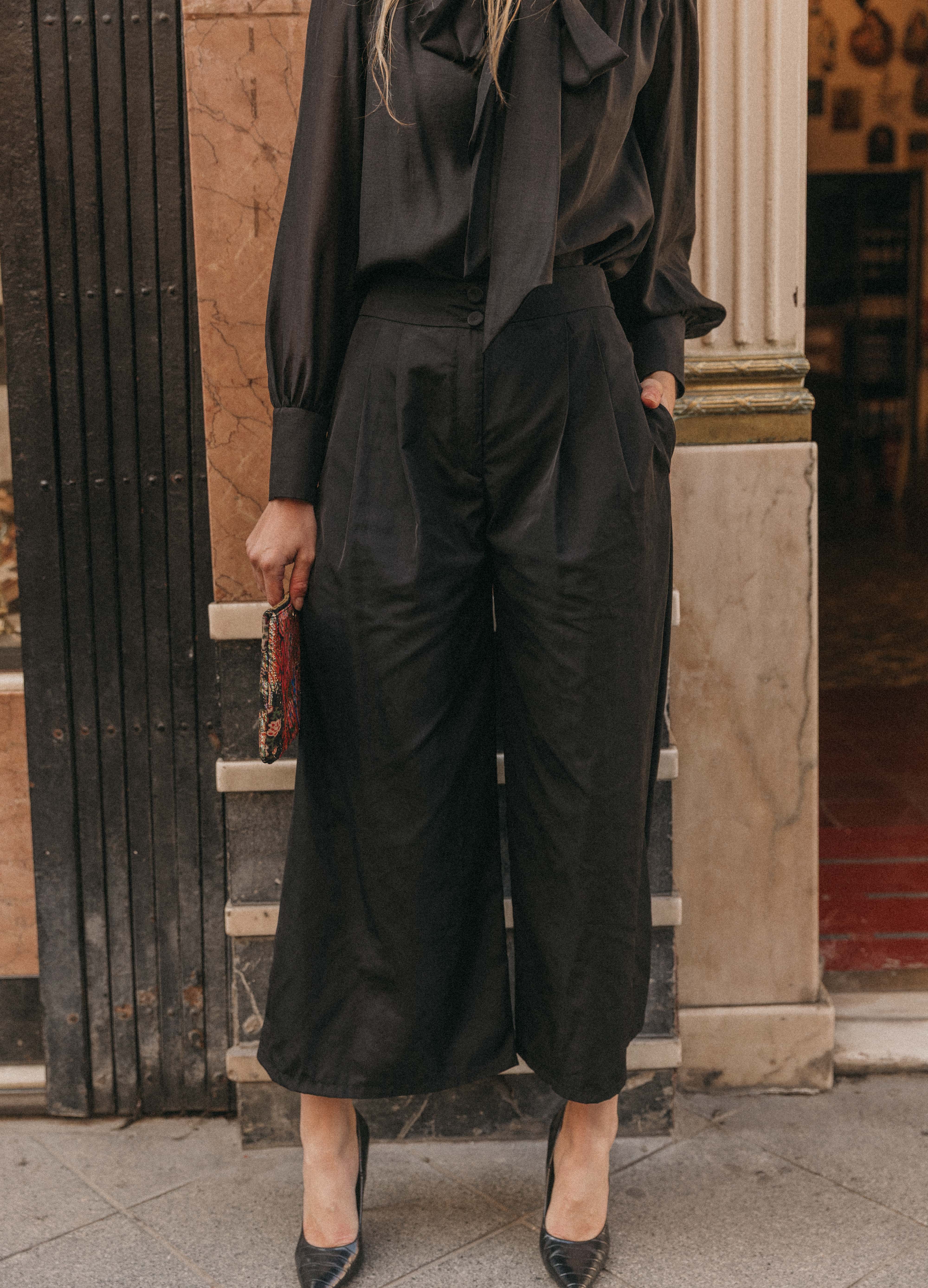 Tiana-Riley black blouse and pants set