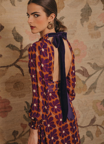 Vestido midi estampado mujer fiesta CHRISTY CHERUBINA