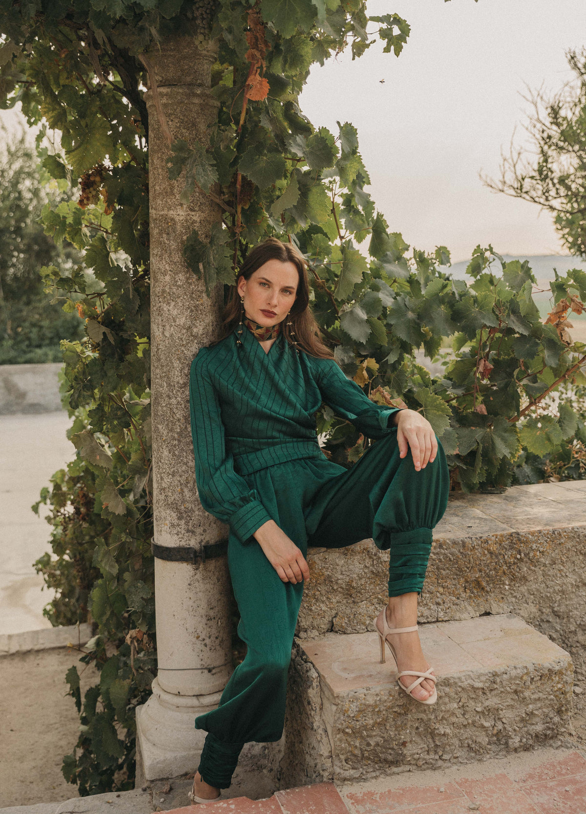 Conjunto de blusa Echo y pantalón Harlem Verde