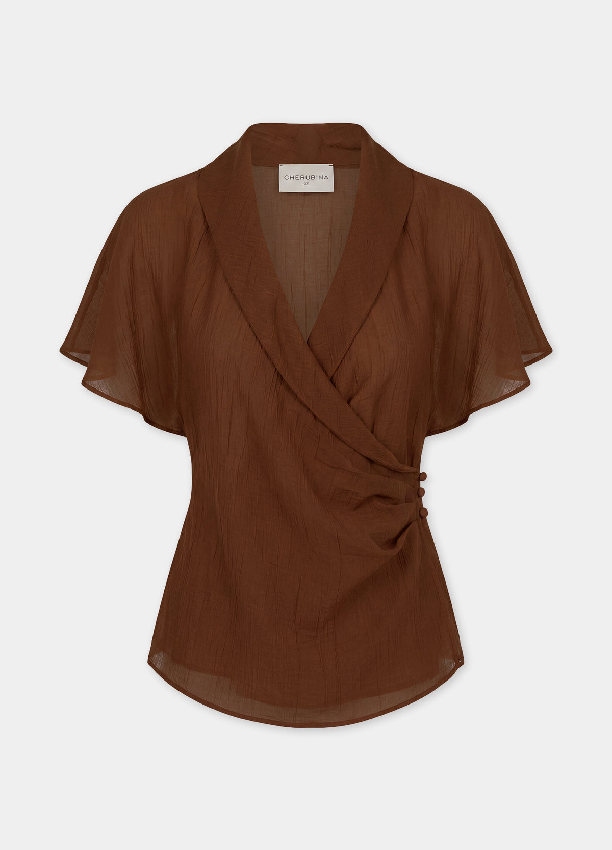 Blusa Edwina café, vista frontal