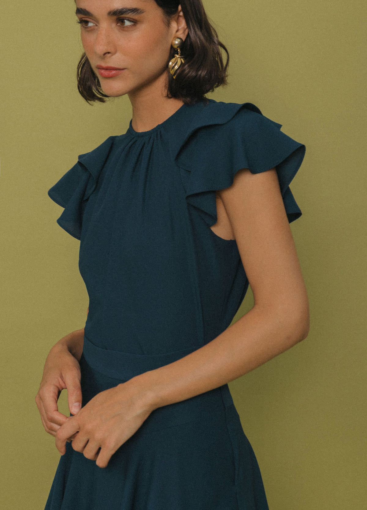 Top Vesper azul combinado con la Falda Marquee