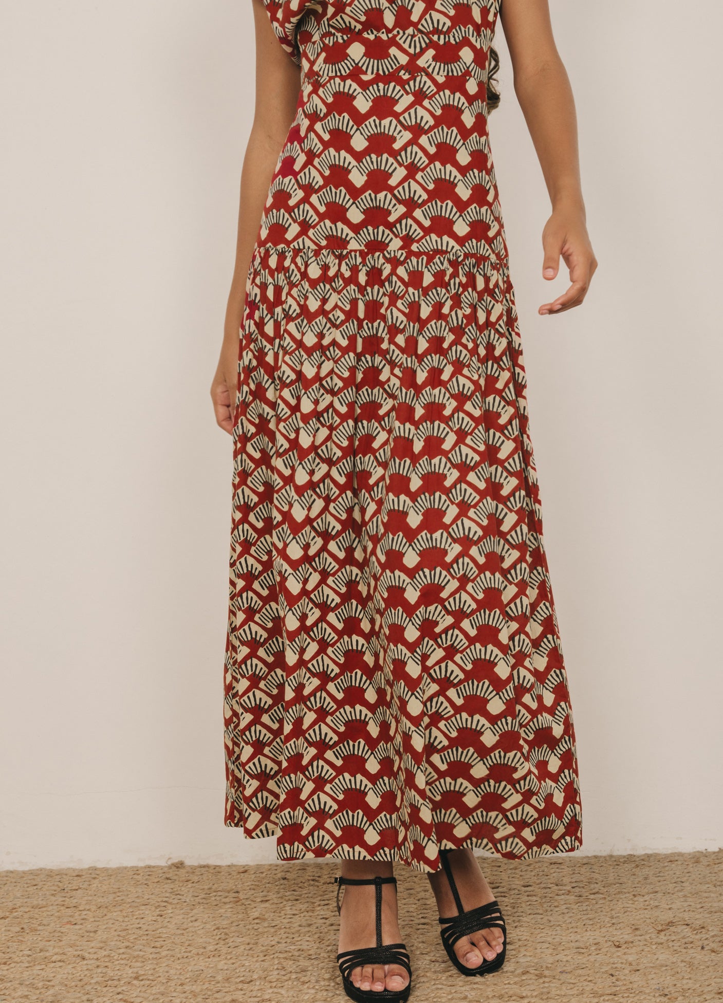 Conjunto de top y falda terracota Odalis-Kenia