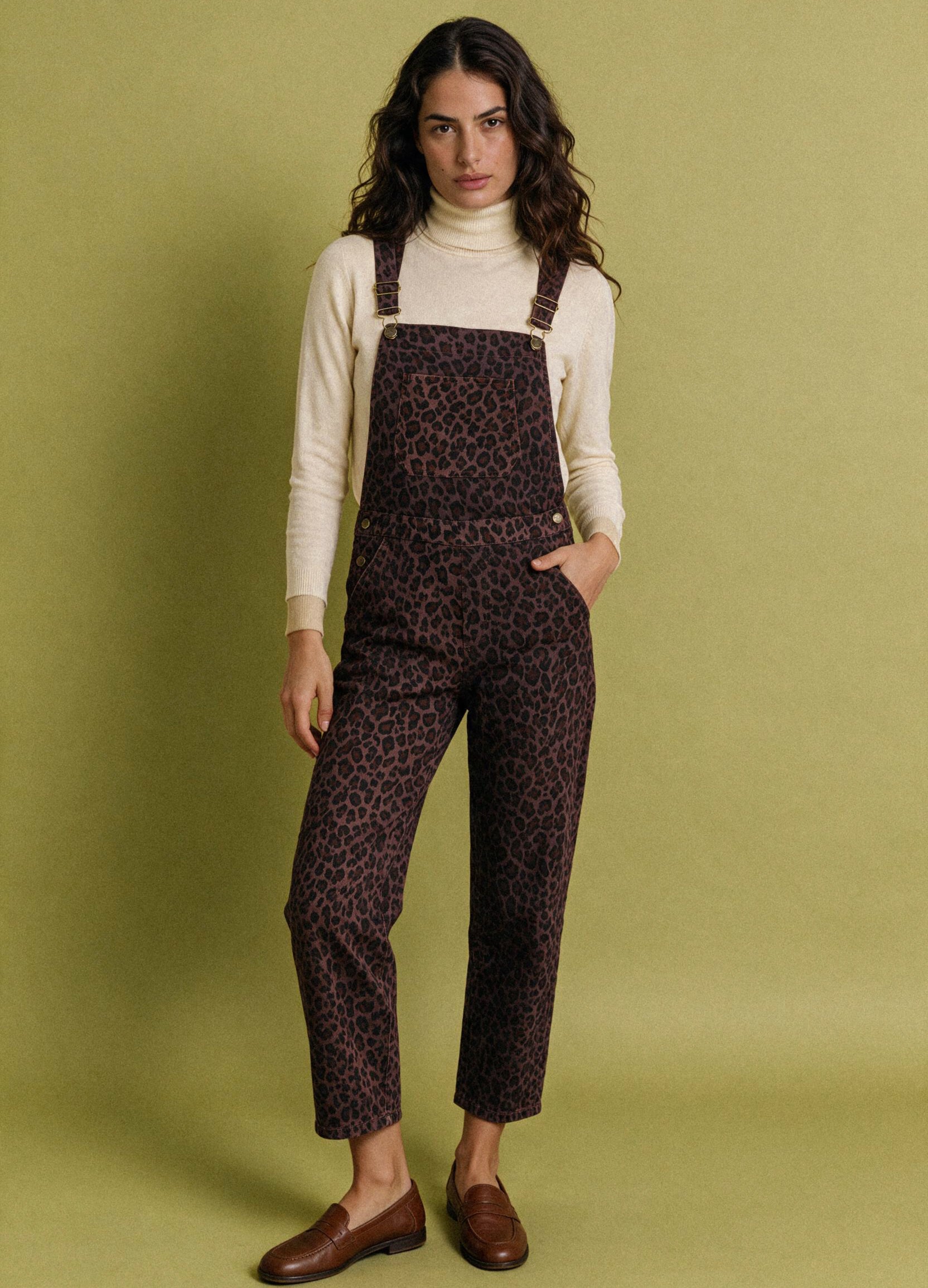 Peto Gina en animal print, vista frontal completa | Cherubina