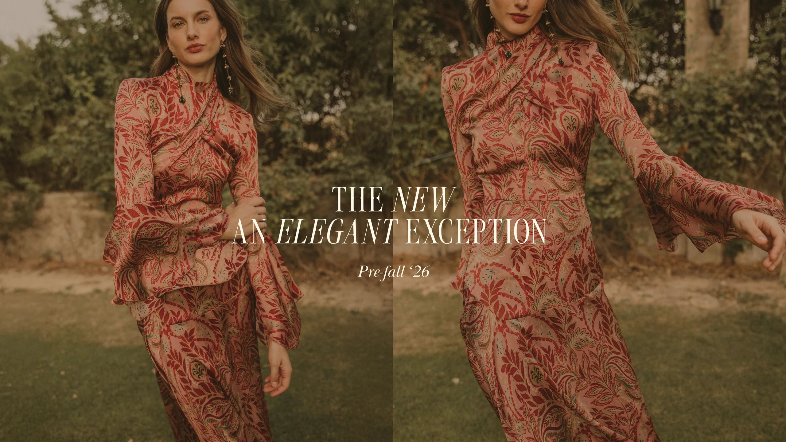 Cherubina Pre-fall 2026, vestido Claridge estampado