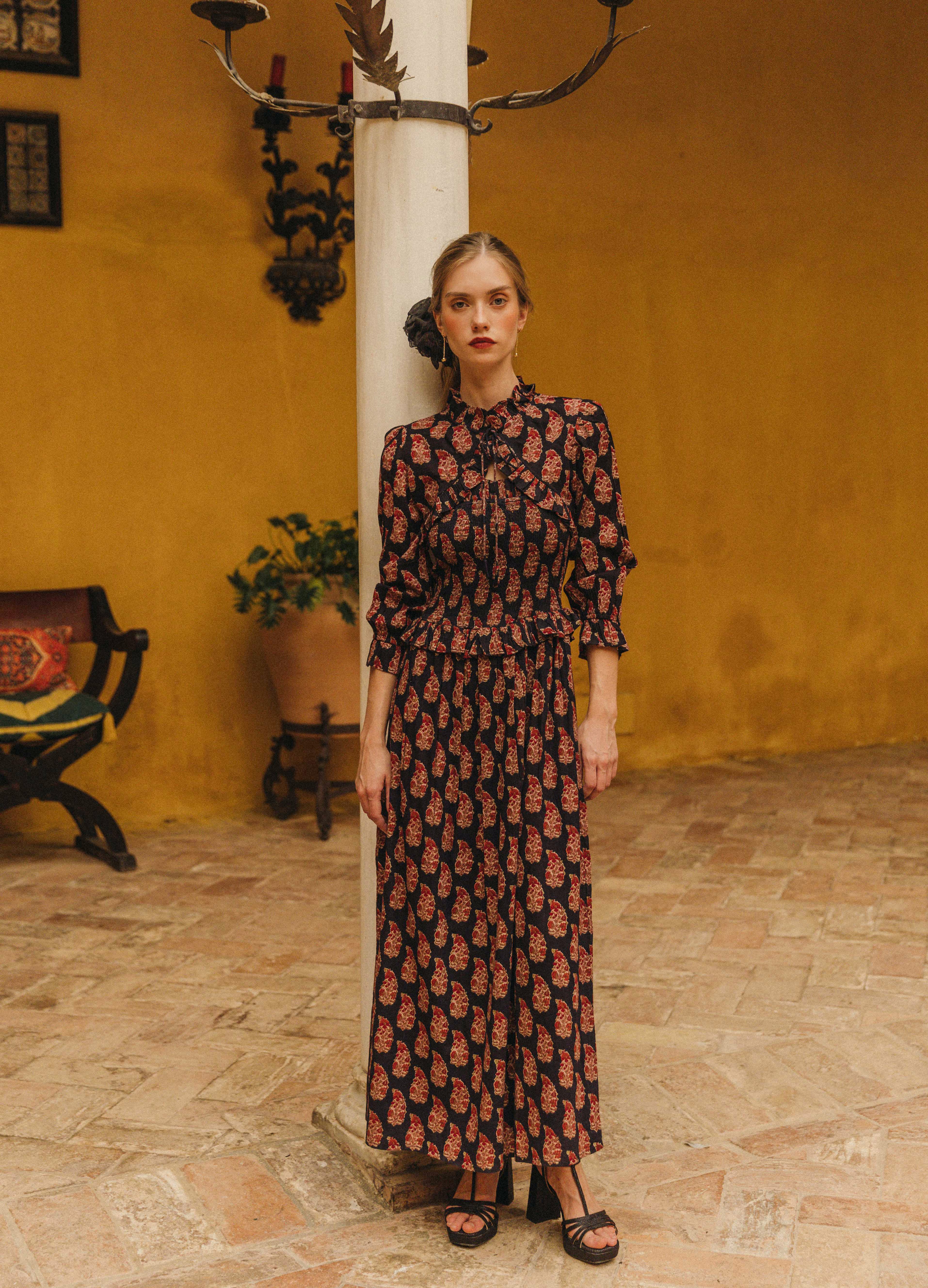 Conjunto de vestido y bolero Camila de Cherubina — Look vestido de invitada elegante