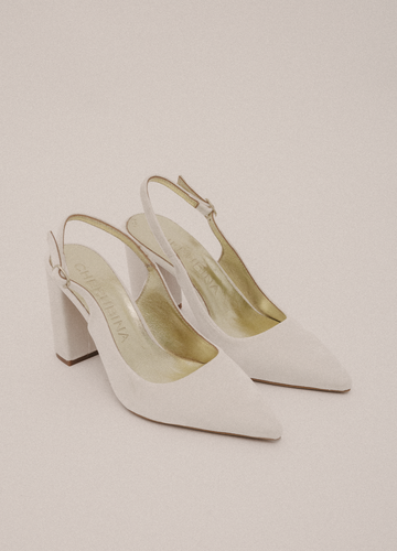 Velvet shoe San Antonio White CHERUBINA