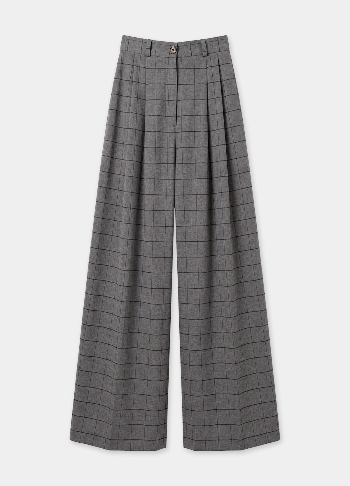 Pantalón Philipp gris de cuadros, pierna ancha | Cherubina