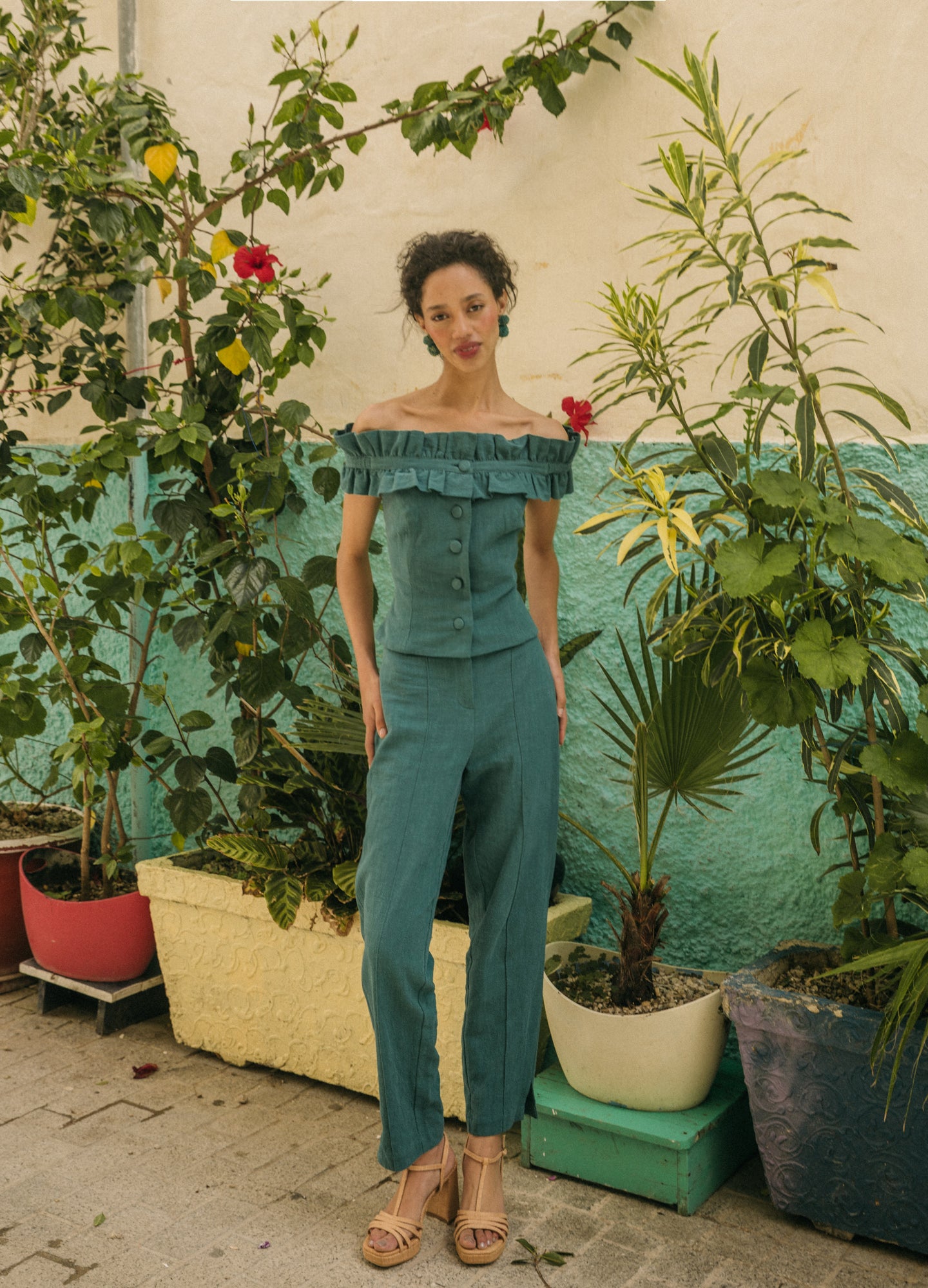 Conjunto de top y pantalón menta Seraphina-Lott