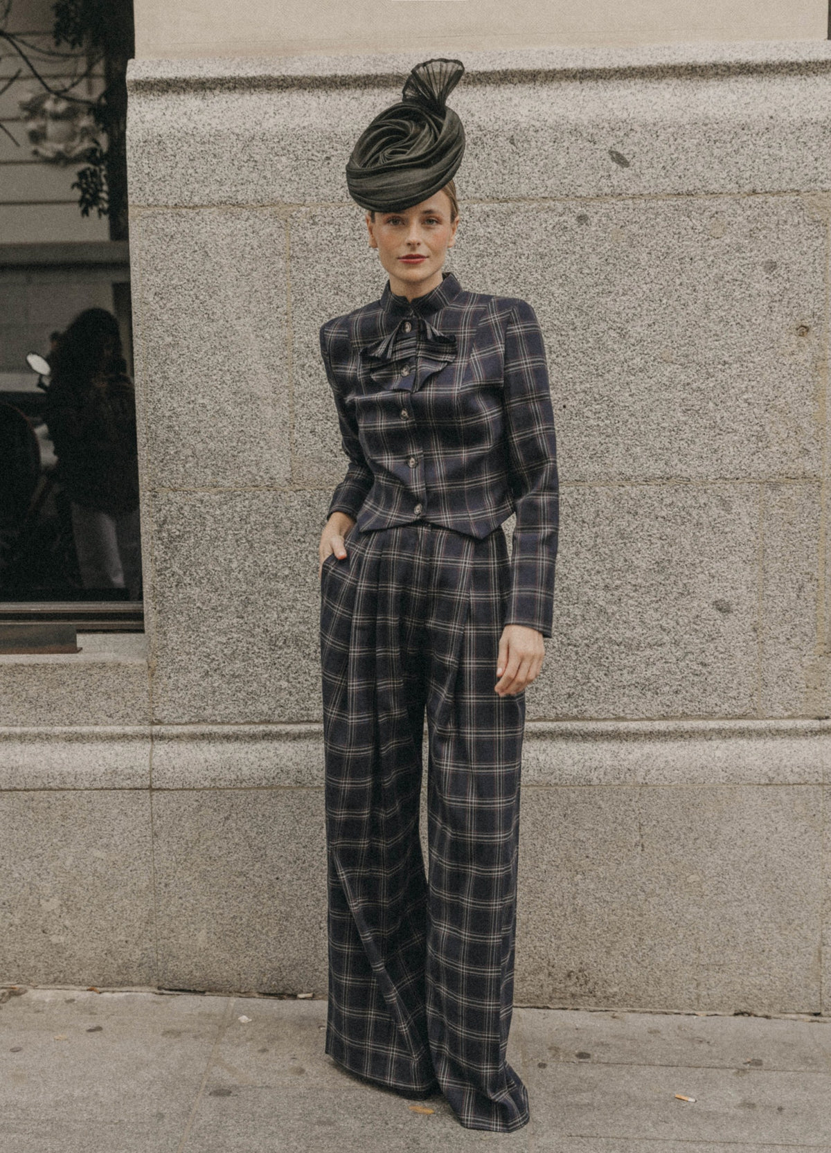 Traje de chaqueta Derbye Philipp marino de cuadros | Cherubina