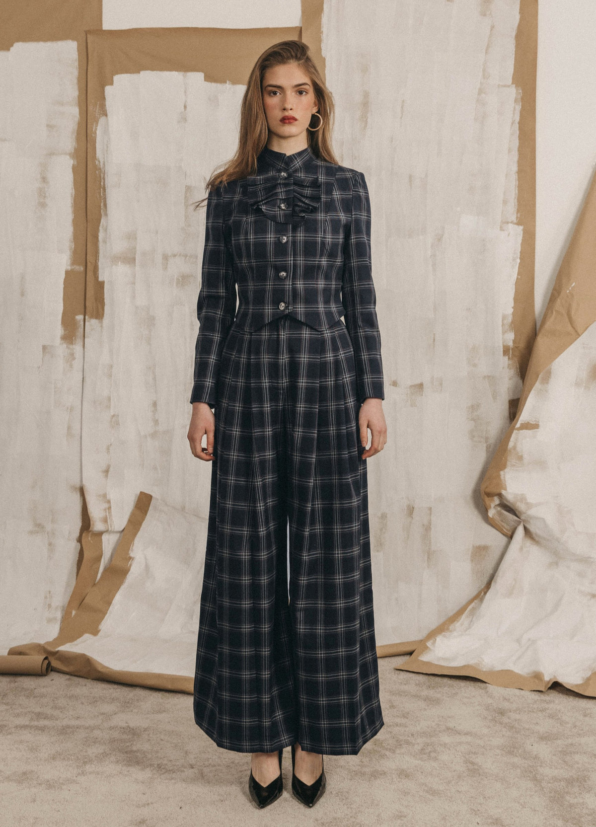 Traje de chaqueta Derbye Philipp marino de cuadros | Cherubina