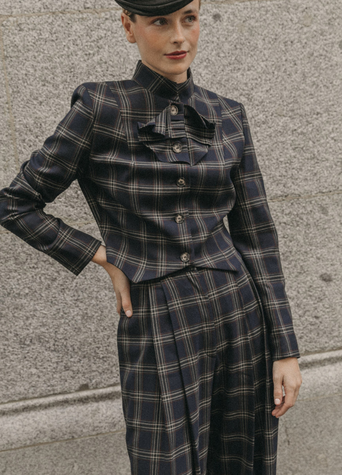 Traje de chaqueta Derbye Philipp marino de cuadros | Cherubina