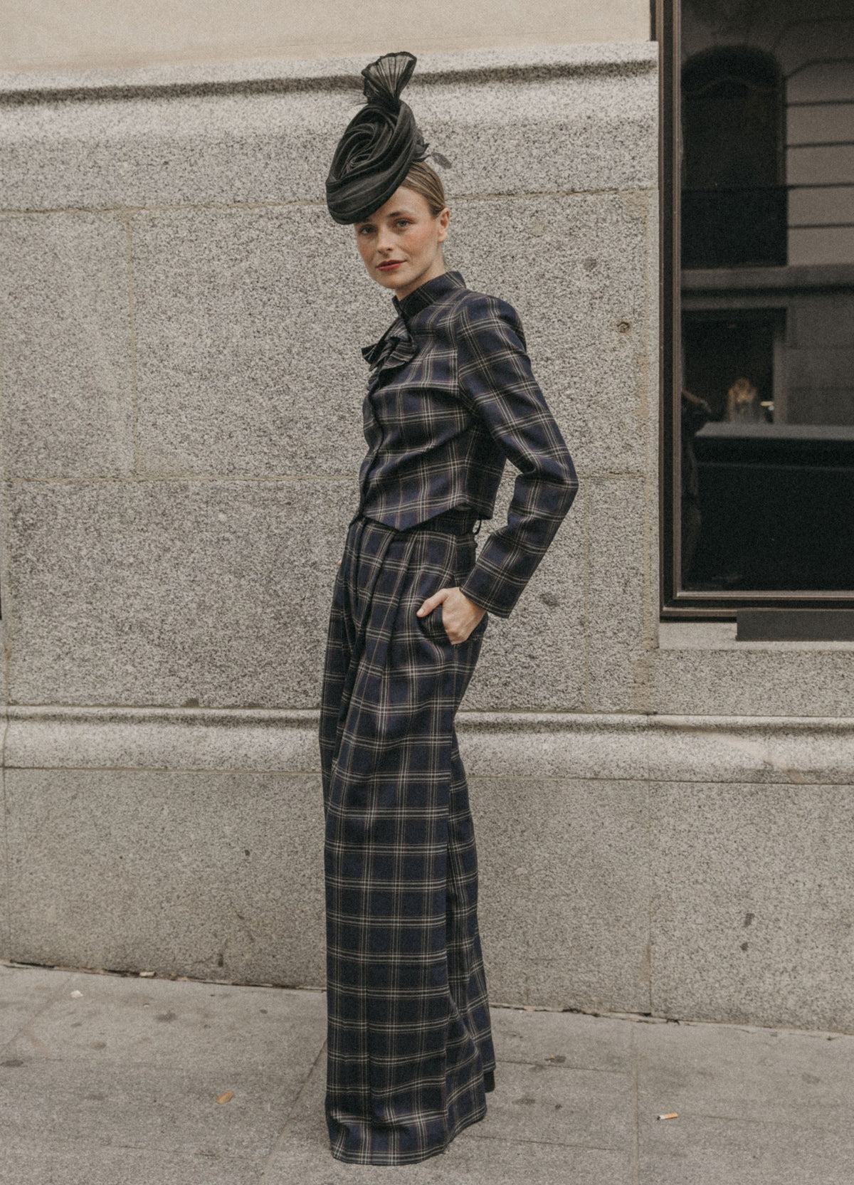 Traje de chaqueta Derbye Philipp marino de cuadros | Cherubina