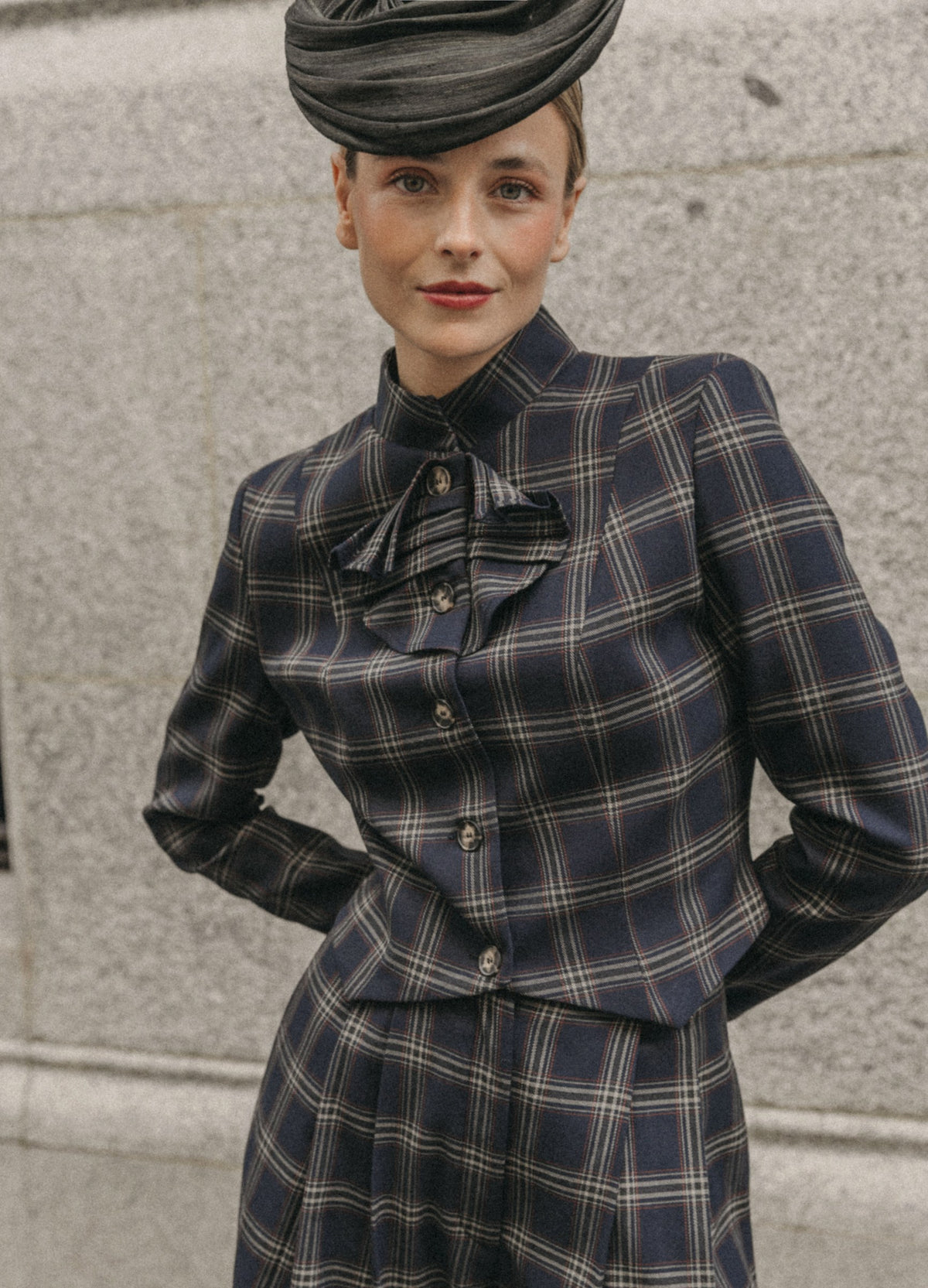 Traje de chaqueta Derbye Philipp marino de cuadros | Cherubina