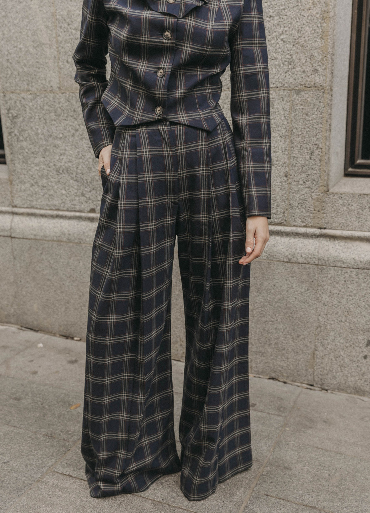 Traje de chaqueta Derbye Philipp marino de cuadros | Cherubina