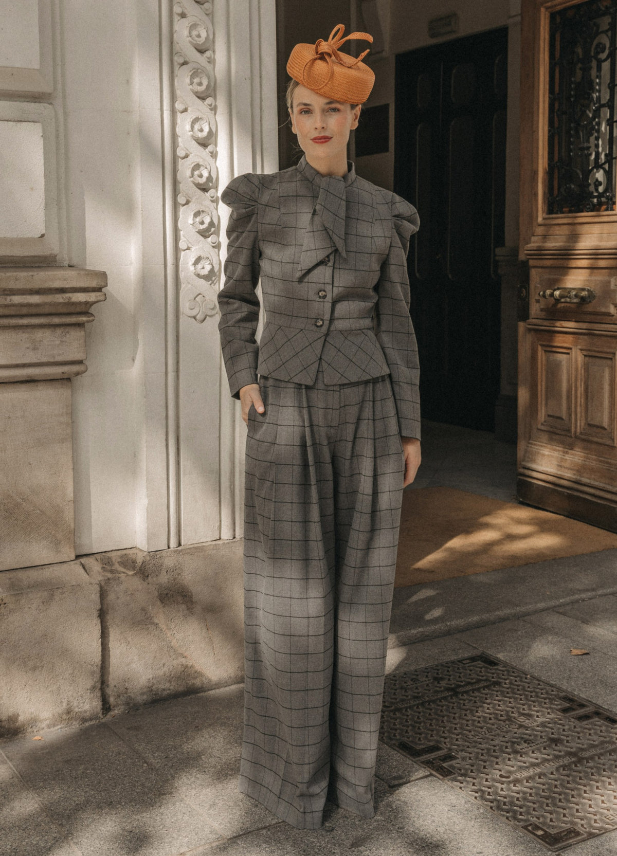 Traje de chaqueta Vionnet Philipp gris de cuadros | Cherubina