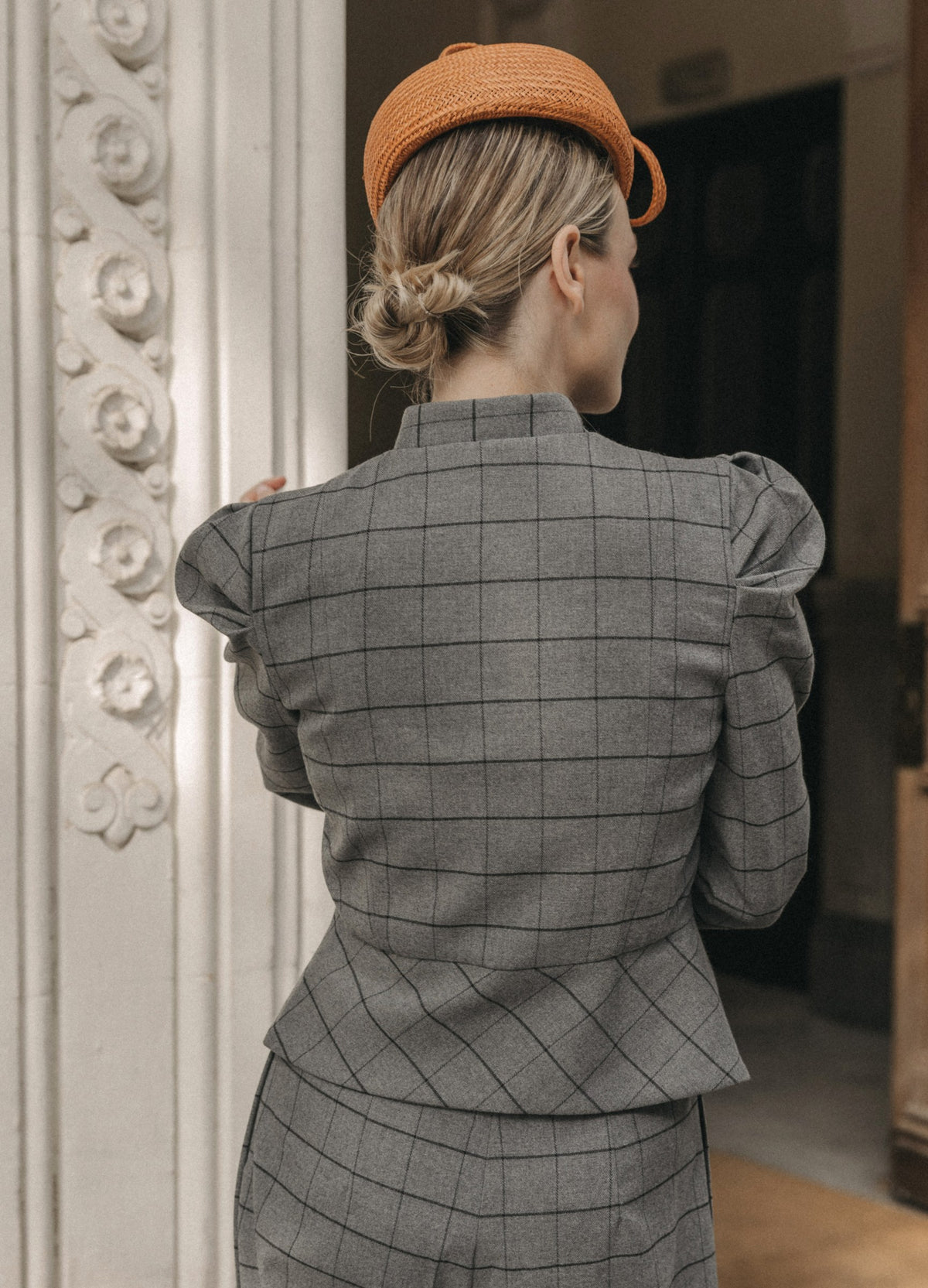 Traje de chaqueta Vionnet Philipp gris de cuadros | Cherubina