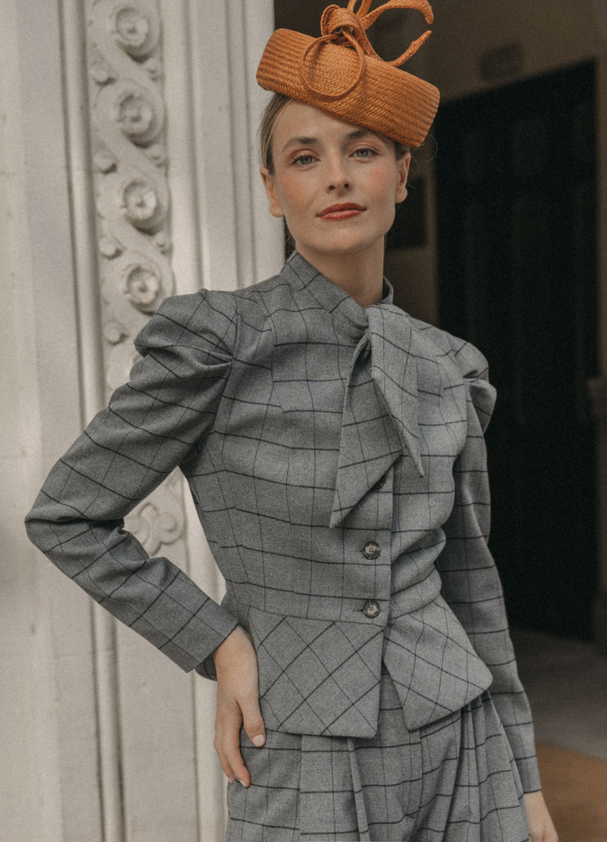 Traje de chaqueta Vionnet Philipp gris de cuadros | Cherubina
