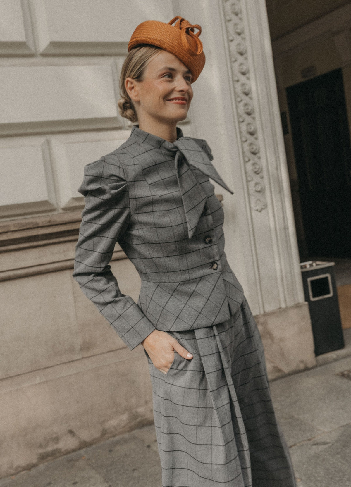 Traje de chaqueta Vionnet Philipp gris de cuadros | Cherubina