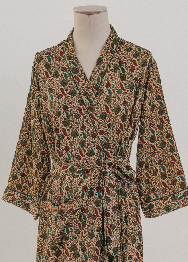 Olive Paisley Robe