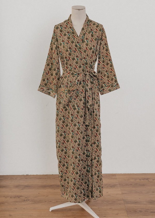 Olive Paisley Robe